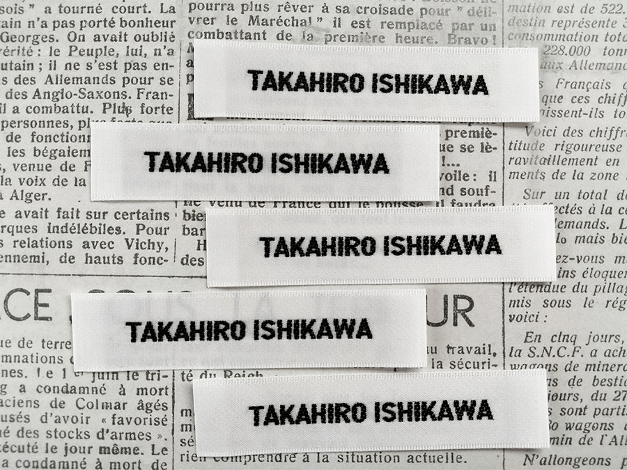 (ON-034)元臨床工学技士の【TAKAHIRO ISHIKAWA】様が手掛けるブランドのオリジナル織ネーム制作
