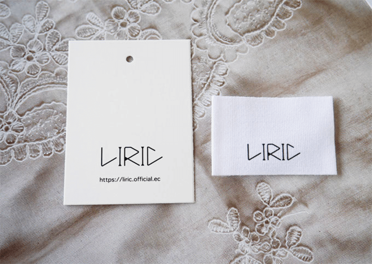 (SET-013)愛知県名古屋市【株式会社LIRIC】様ご依頼のオリジナルブランドタグネーム&下げラベルの2点セットの制作
