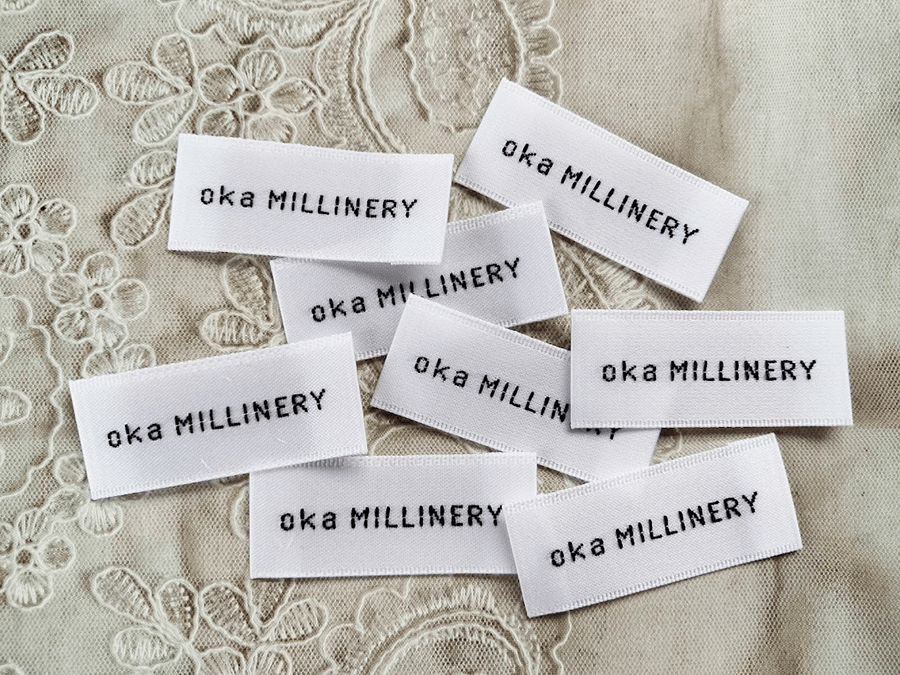 (ON-037)帽子職人【oka MILLINERY】様のブランド織りネームタグの制作