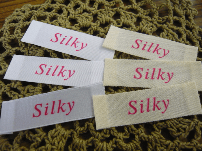 レース編み小物【Silky】様 オリジナルブランドネームの印刷